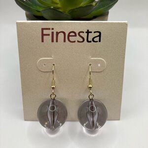 Finesta Lightweight Gray Bead Dangle Earrings